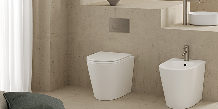 Elementi Garda Back to wall toilet Pan and push plate